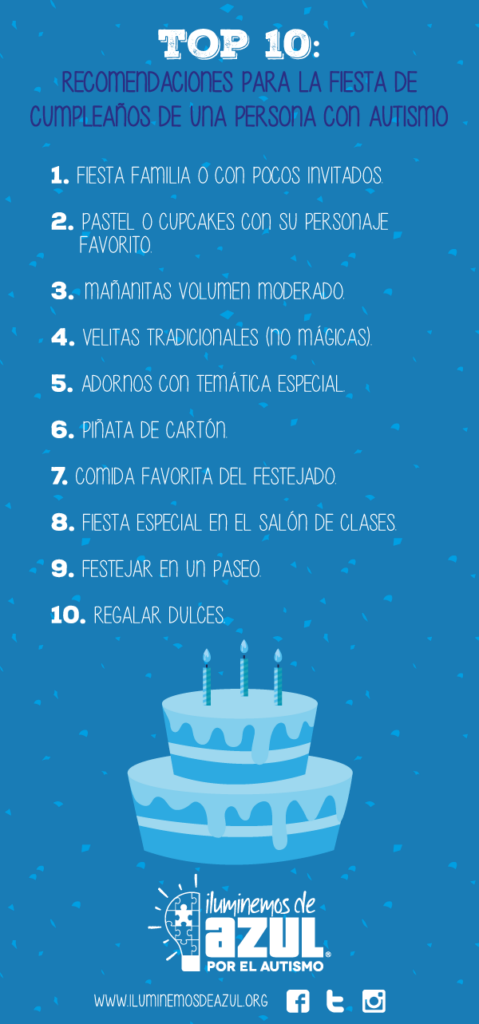 Fiesta de cumpleaños para persona con autismo